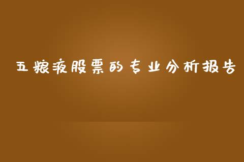五粮液股票的专业分析报告_https://qh.lansai.wang_期货理财_第1张