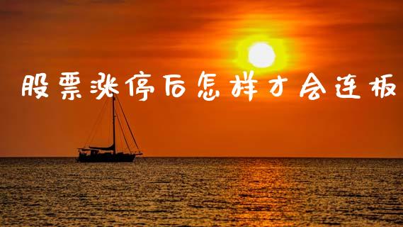 股票涨停后怎样才会连板_https://qh.lansai.wang_期货理财_第1张