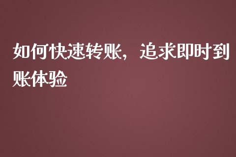 如何快速转账，追求即时到账体验_https://qh.lansai.wang_股票技术分析_第1张
