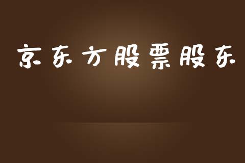 京东方股票股东_https://qh.lansai.wang_期货喊单_第1张