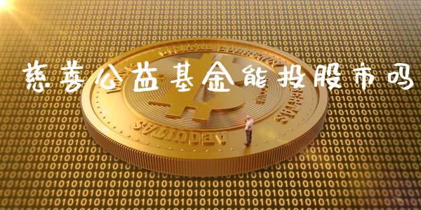 慈善公益基金能投股市吗_https://qh.lansai.wang_期货理财_第1张