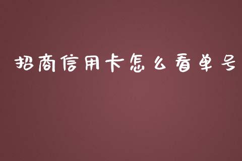 招商信用卡怎么看单号_https://qh.lansai.wang_股票新闻_第1张