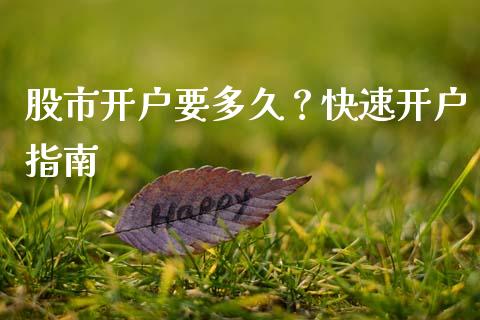 股市开户要多久？快速开户指南_https://qh.lansai.wang_期货怎么玩_第1张