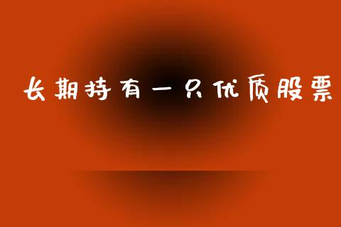 长期持有一只优质股票_https://qh.lansai.wang_期货怎么玩_第1张