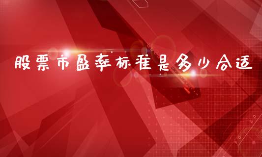 股票市盈率标准是多少合适_https://qh.lansai.wang_期货怎么玩_第1张