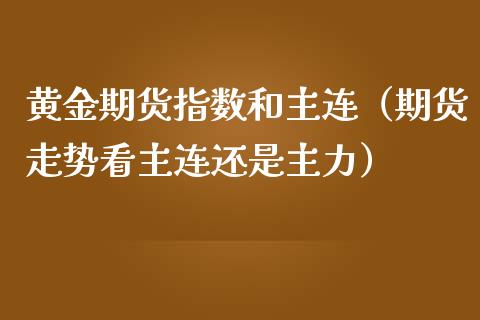 黄金期货指数和主连（期货走势看主连还是主力）_https://qh.lansai.wang_期货怎么玩_第1张