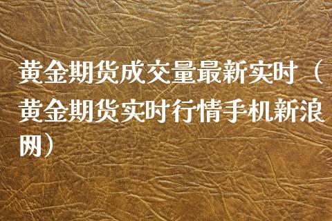 黄金期货成交量最新实时（黄金期货实时行情手机新浪网）_https://qh.lansai.wang_期货怎么玩_第1张
