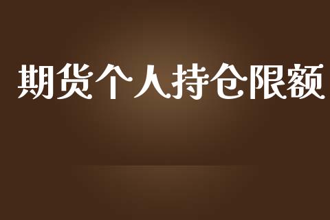 期货个人持仓限额_https://qh.lansai.wang_期货怎么玩_第1张