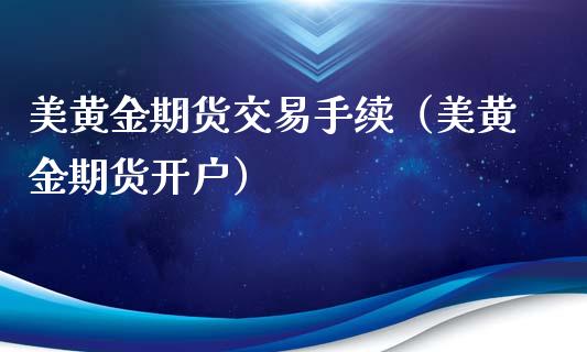 美黄金期货交易手续（美黄金期货开户）_https://qh.lansai.wang_股票技术分析_第1张