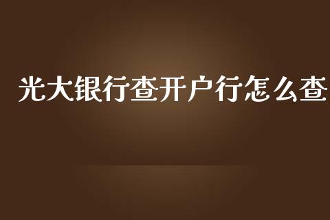 光大银行查开户行怎么查_https://qh.lansai.wang_期货喊单_第1张