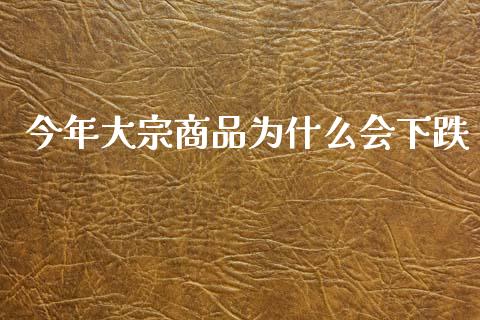 今年大宗商品为什么会下跌_https://qh.lansai.wang_期货理财_第1张