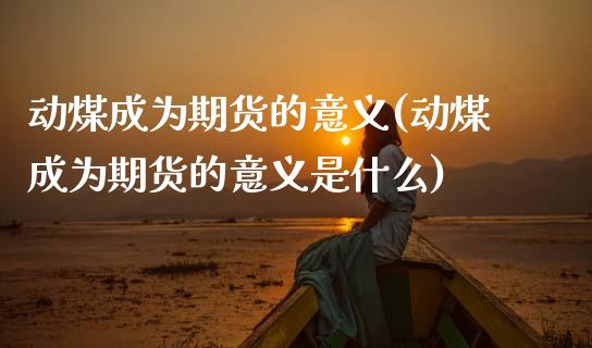 动煤成为期货的意义(动煤成为期货的意义是什么)_https://qh.lansai.wang_期货喊单_第1张