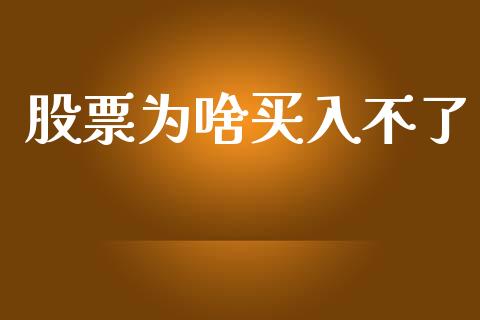 股票为啥买入不了_https://qh.lansai.wang_期货喊单_第1张