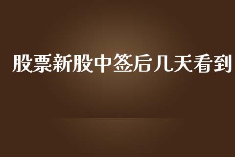 股票新股中签后几天看到_https://qh.lansai.wang_期货理财_第1张