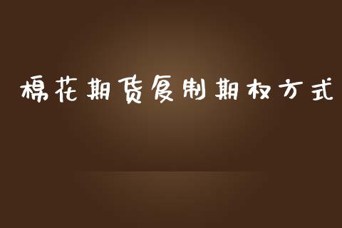 棉花期货复制期权方式_https://qh.lansai.wang_期货理财_第1张