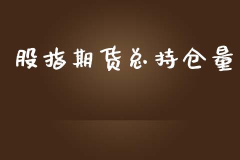 股指期货总持仓量_https://qh.lansai.wang_期货怎么玩_第1张