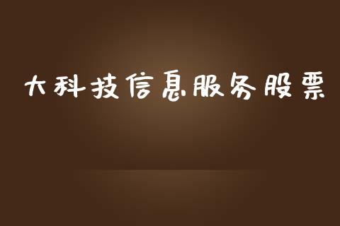 大科技信息服务股票_https://qh.lansai.wang_期货理财_第1张