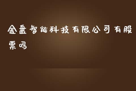 金盘智能科技有限公司有股票吗_https://qh.lansai.wang_新股数据_第1张