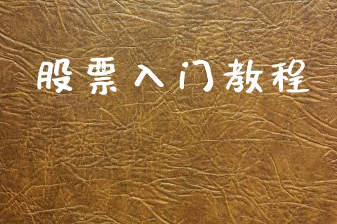 股票入门教程_https://qh.lansai.wang_期货怎么玩_第1张