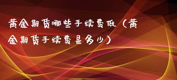 黄金期货哪些手续费低（黄金期货手续费是多少）_https://qh.lansai.wang_期货怎么玩_第1张