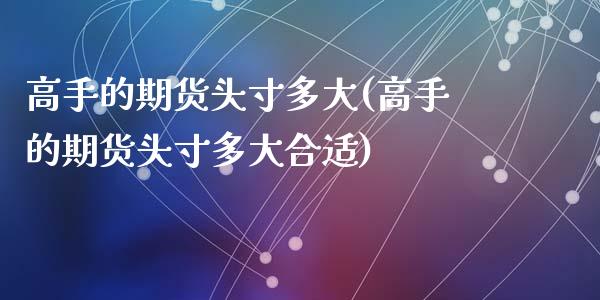 高手的期货头寸多大(高手的期货头寸多大合适)_https://qh.lansai.wang_期货理财_第1张