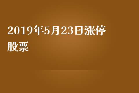 2019年5月23日涨停股票_https://qh.lansai.wang_新股数据_第1张