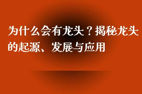 为什么会有龙头？揭秘龙头的起源、发展与应用_https://qh.lansai.wang_期货理财_第1张