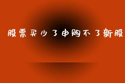 股票买少了申购不了新股_https://qh.lansai.wang_新股数据_第1张