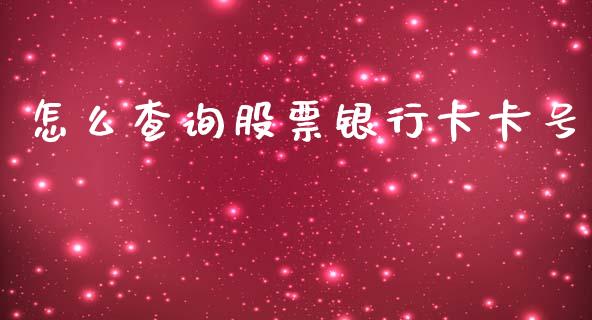 怎么查询股票银行卡卡号_https://qh.lansai.wang_新股数据_第1张