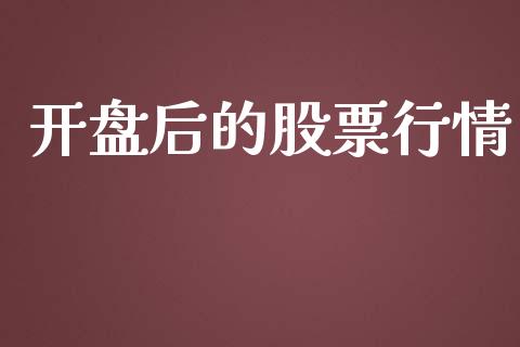 开盘后的股票行情_https://qh.lansai.wang_股票新闻_第1张