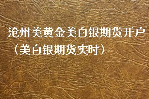 沧州美黄金美白银期货开户（美白银期货实时）_https://qh.lansai.wang_期货理财_第1张