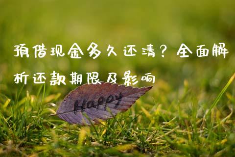 预借现金多久还清？全面解析还款期限及影响_https://qh.lansai.wang_期货怎么玩_第1张