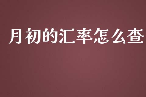 月初的汇率怎么查_https://qh.lansai.wang_海康威视股票_第1张