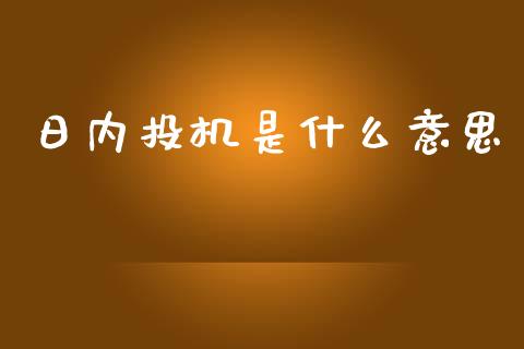 日内投机是什么意思_https://qh.lansai.wang_期货怎么玩_第1张