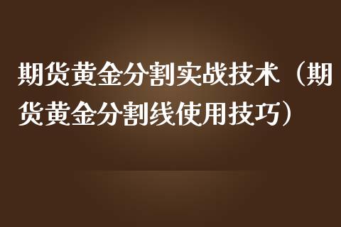 期货黄金分割实战技术（期货黄金分割线使用技巧）_https://qh.lansai.wang_股票技术分析_第1张