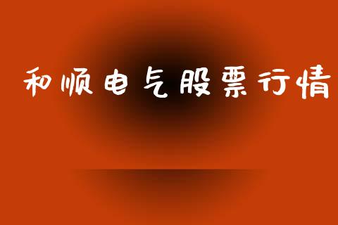 和顺电气股票行情_https://qh.lansai.wang_股票新闻_第1张