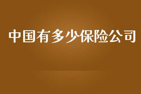 中国有多少保险公司_https://qh.lansai.wang_新股数据_第1张