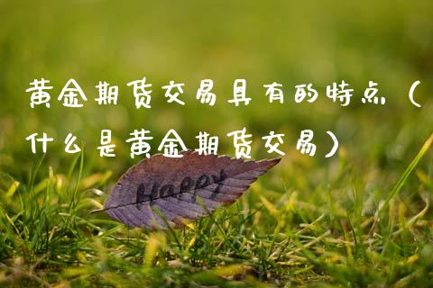 黄金期货交易具有的特点（什么是黄金期货交易）_https://qh.lansai.wang_期货理财_第1张