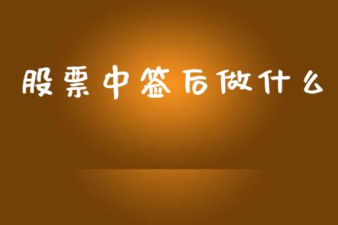股票中签后做什么_https://qh.lansai.wang_期货理财_第1张