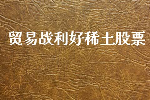 贸易战利好稀土股票_https://qh.lansai.wang_期货喊单_第1张