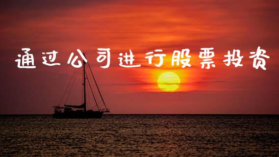通过公司进行股票投资_https://qh.lansai.wang_期货理财_第1张