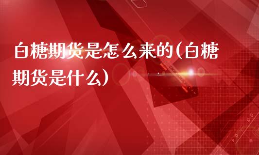 白糖期货是怎么来的(白糖期货是什么)_https://qh.lansai.wang_期货喊单_第1张