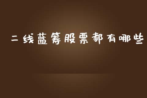 二线蓝筹股票都有哪些_https://qh.lansai.wang_期货喊单_第1张