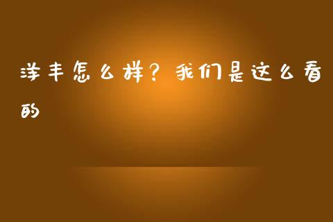 洋丰怎么样？我们是这么看的_https://qh.lansai.wang_期货理财_第1张