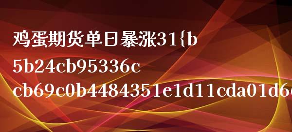 鸡蛋期货单日暴涨31%：原因解析与市场影响_https://qh.lansai.wang_股票新闻_第1张