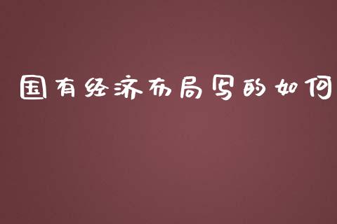 国有经济布局写的如何_https://qh.lansai.wang_新股数据_第1张