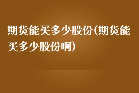 期货能买多少股份(期货能买多少股份啊)_https://qh.lansai.wang_期货喊单_第1张