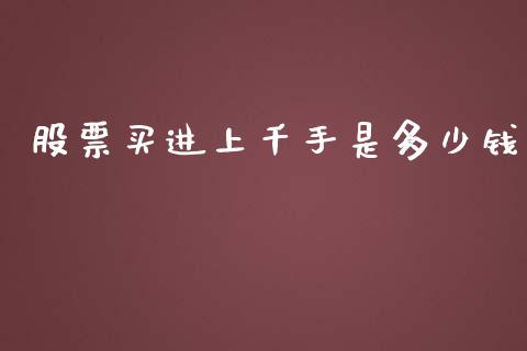 股票买进上千手是多少钱_https://qh.lansai.wang_期货喊单_第1张