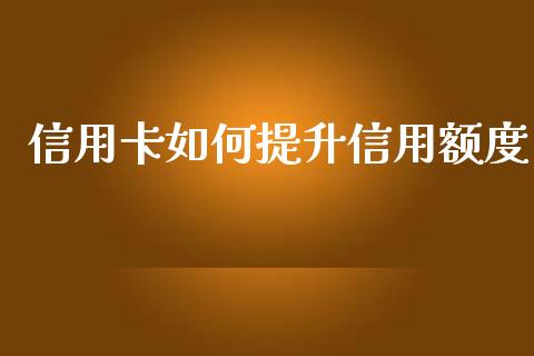 信用卡如何提升信用额度_https://qh.lansai.wang_期货喊单_第1张