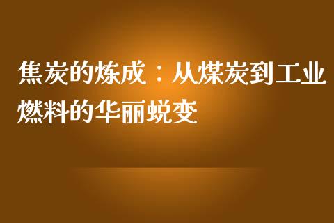 焦炭的炼成：从煤炭到工业燃料的华丽蜕变_https://qh.lansai.wang_期货怎么玩_第1张